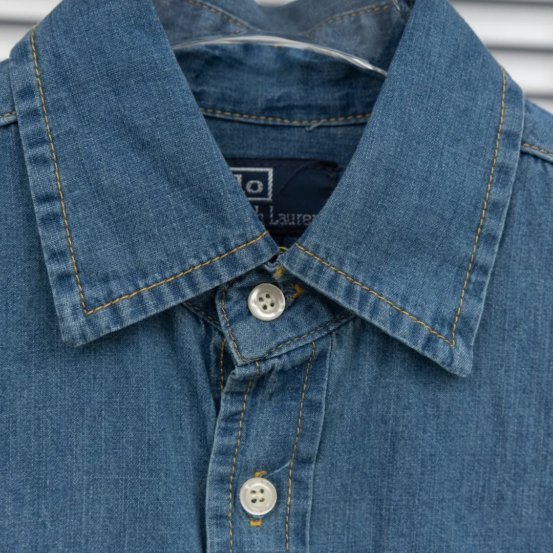 P250 top version (difference in currency) Style: Ralph Lauren POLO denim canvas embroidered long shirt POLO Color: Picture color Size: S-XL Fabric: Pure cotton Accessories: Full set of customized accessories No gender distinction Same style for men and women